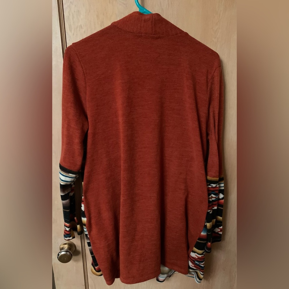 Striped Open Front Cardigan - Picture 2 of 3